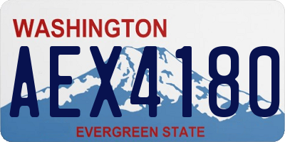 WA license plate AEX4180