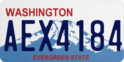 WA license plate AEX4184
