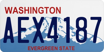 WA license plate AEX4187