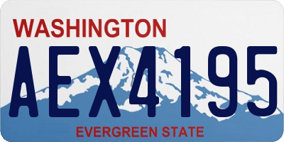 WA license plate AEX4195