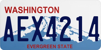 WA license plate AEX4214
