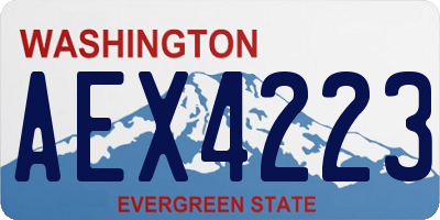 WA license plate AEX4223
