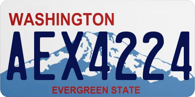 WA license plate AEX4224