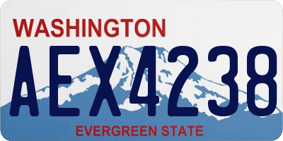 WA license plate AEX4238