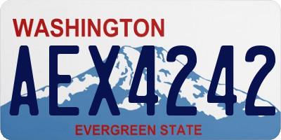 WA license plate AEX4242