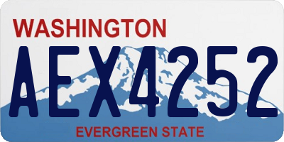 WA license plate AEX4252