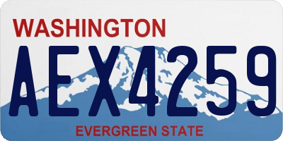 WA license plate AEX4259