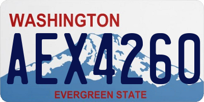WA license plate AEX4260