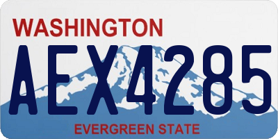 WA license plate AEX4285
