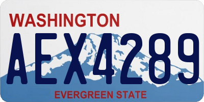 WA license plate AEX4289