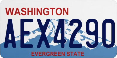 WA license plate AEX4290
