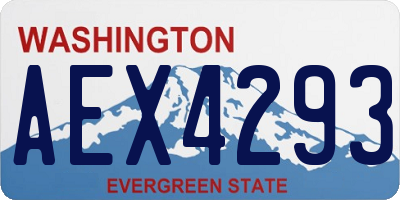 WA license plate AEX4293