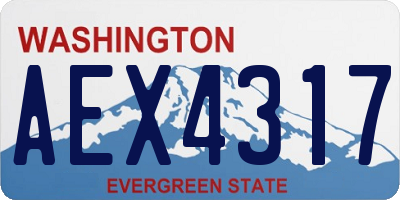 WA license plate AEX4317