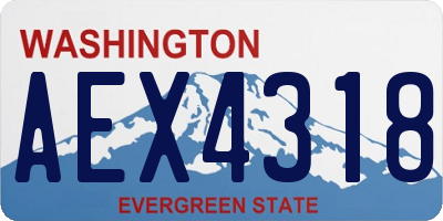 WA license plate AEX4318