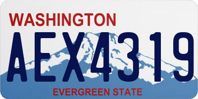 WA license plate AEX4319