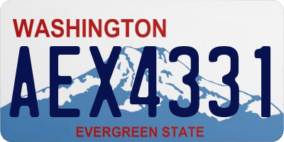 WA license plate AEX4331