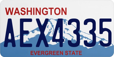 WA license plate AEX4335