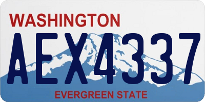 WA license plate AEX4337