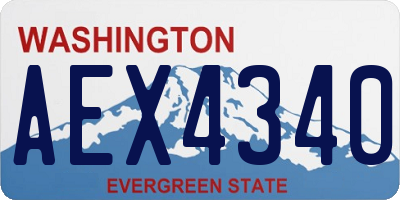 WA license plate AEX4340