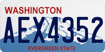 WA license plate AEX4352