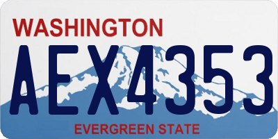 WA license plate AEX4353