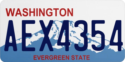 WA license plate AEX4354
