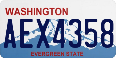 WA license plate AEX4358