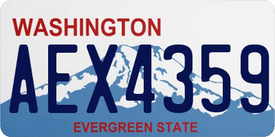 WA license plate AEX4359