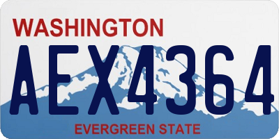 WA license plate AEX4364