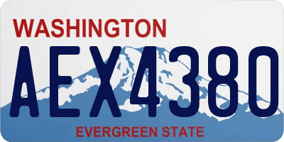 WA license plate AEX4380