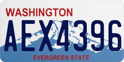 WA license plate AEX4396