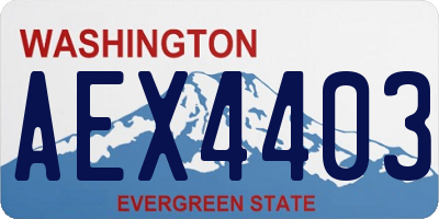 WA license plate AEX4403