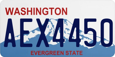 WA license plate AEX4450