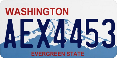 WA license plate AEX4453