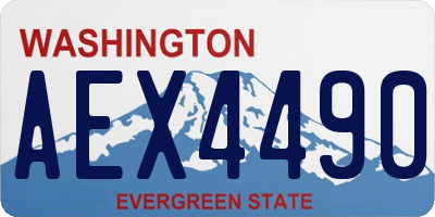 WA license plate AEX4490