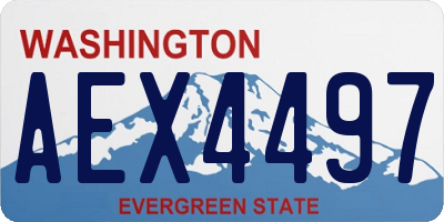 WA license plate AEX4497