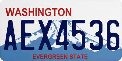 WA license plate AEX4536