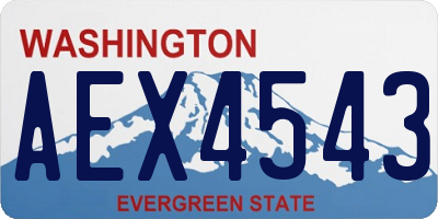 WA license plate AEX4543