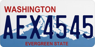 WA license plate AEX4545