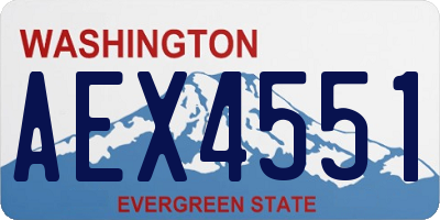 WA license plate AEX4551