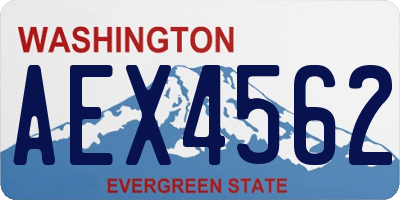 WA license plate AEX4562