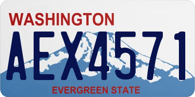 WA license plate AEX4571