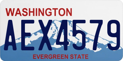 WA license plate AEX4579