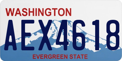 WA license plate AEX4618