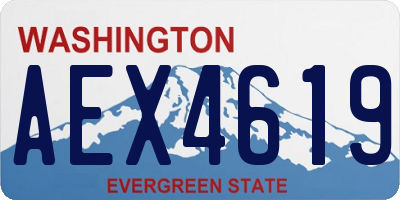 WA license plate AEX4619