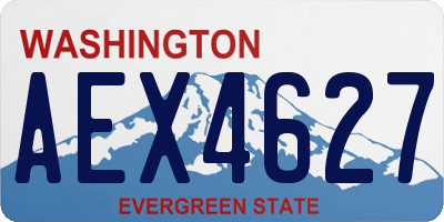 WA license plate AEX4627