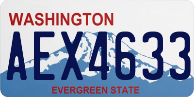 WA license plate AEX4633