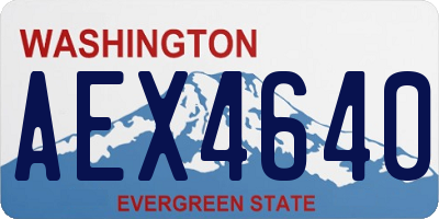 WA license plate AEX4640