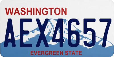 WA license plate AEX4657