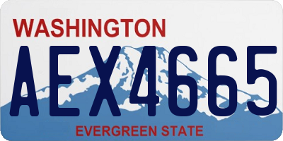 WA license plate AEX4665
